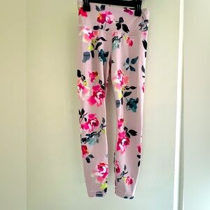 Athleta Elation 7/8 tight Pink Floral Size XS